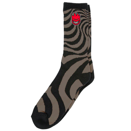 Bighead Fill EMB Swirls Socks Tan/Black