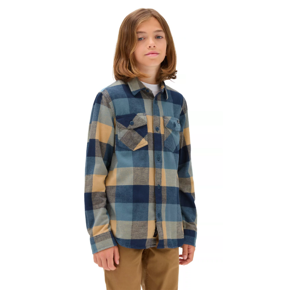 Kids Box Flannel Shirt Bluestone/Taos Taupe – Stoked Boardshop