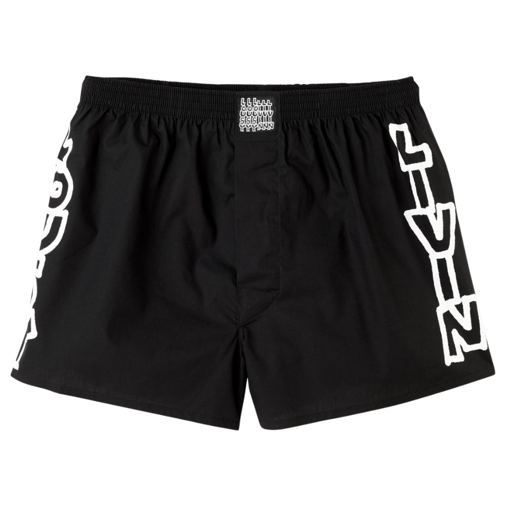 Weicher Tragekomfort Lousy Livin Sheep Boxershorts – Dunkelblau Mit Schäfchen-Print, Aus Bio-Baumwolle ÖkoTex 100 Unterwäsche Für Männer