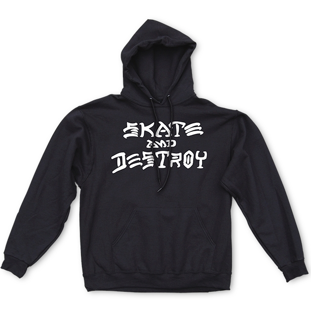 スノーボード THRASHER SKATE AND DESTROY THRASHER Thrasher Skate and Destroy Hoodie Black – Stoked Boardshop