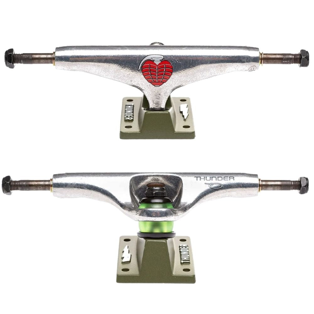 スケートボード Thunder Hollow OG Grenade Green 148 Hi Thunder OG Grenade Team Hollow Truck Polished/Green 148