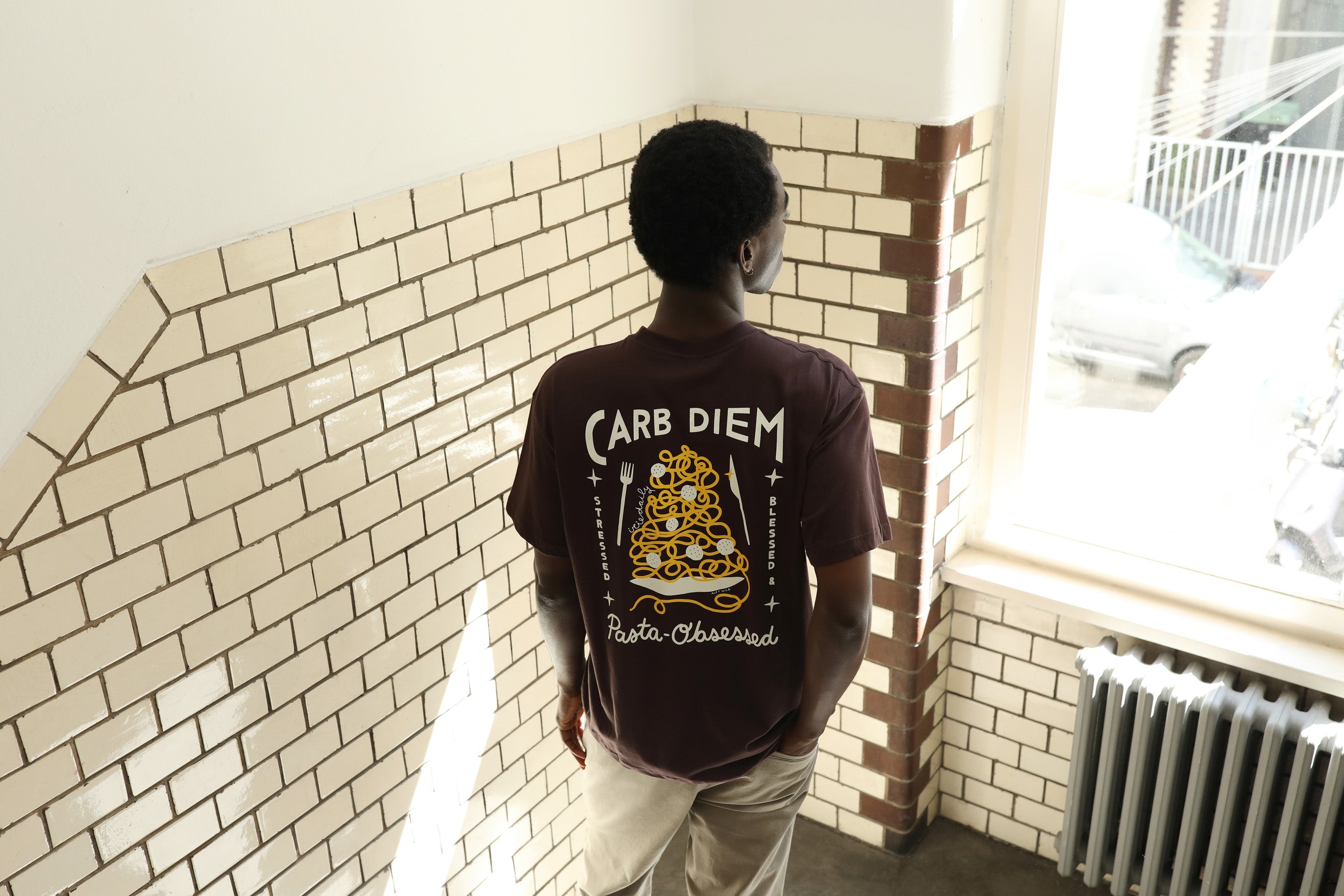 Pasta Obsessed T-Shirt Dark Coffee