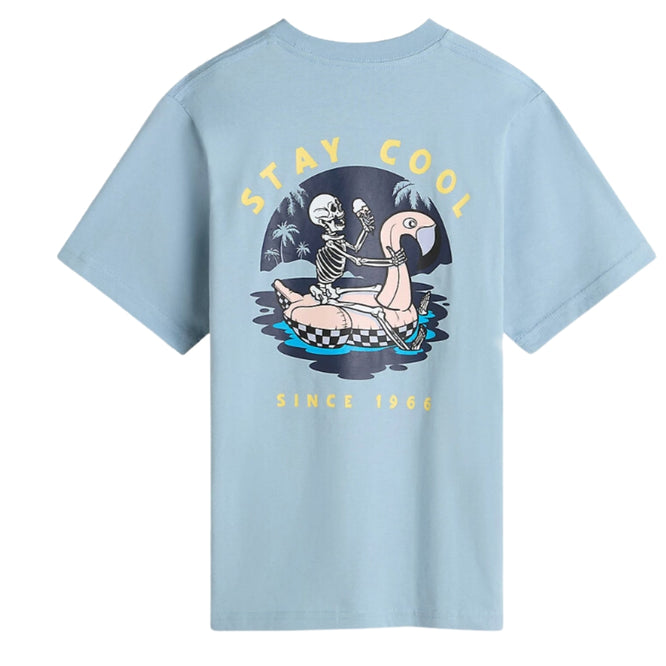 Kinder-T-Shirt "Stay Cool" in staubigem Blau