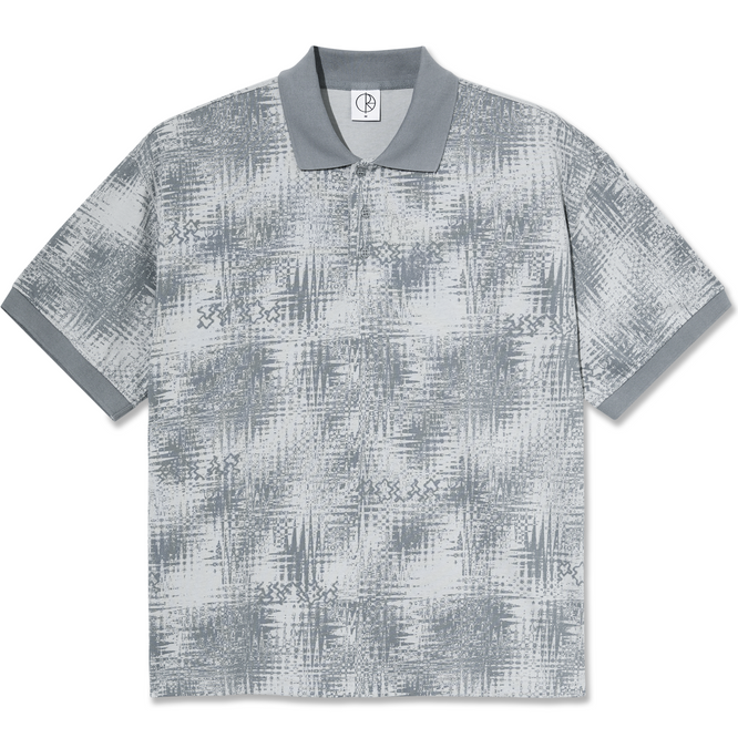 Scribble Surf Polo Shirt Silver