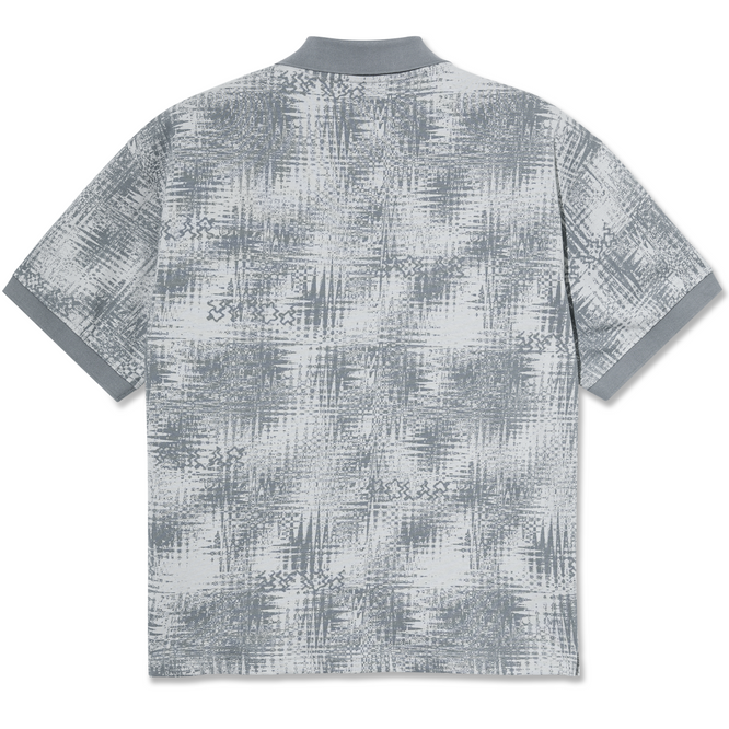 Scribble Surf Polo Shirt Silver