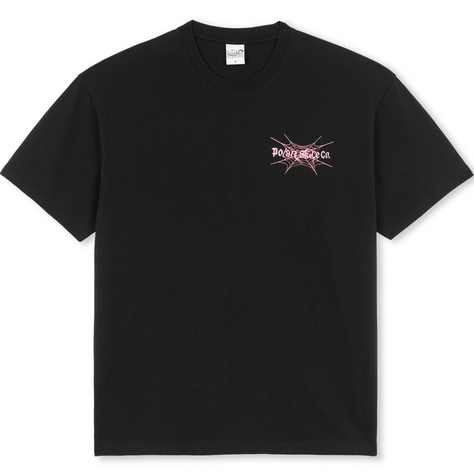 Spinnennetz-T-Shirt Schwarz