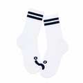 Happy Sad Rib Socks White/Blue