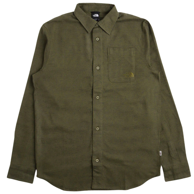 Leichtes Flanellhemd Forest Olive / Dark Heather