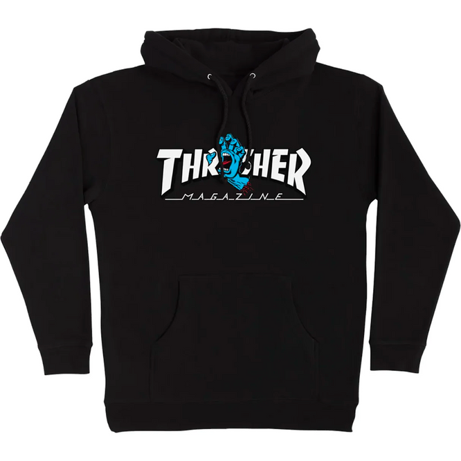 Thrasher x Santa Cruz schreiende Logo Hoodie schwarz