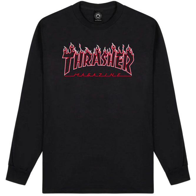 Flame Long Sleeve Schwarz/Rot