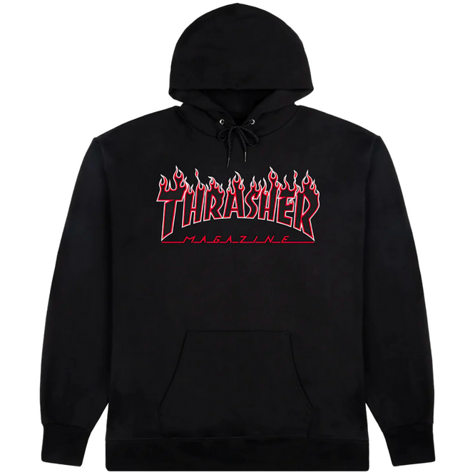 Flame Hoodie Schwarz/Rot