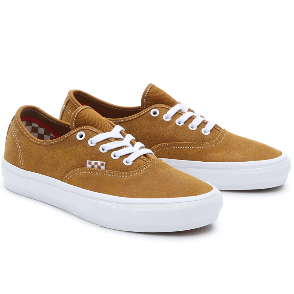 Vans authentic leather brown hotsell