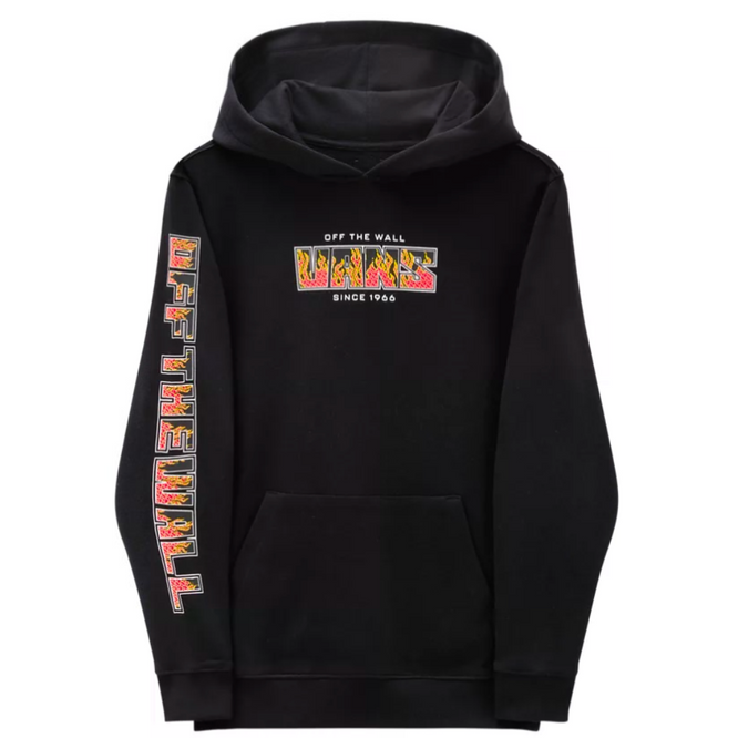 Kinder Digi Flames Hoodie Schwarz