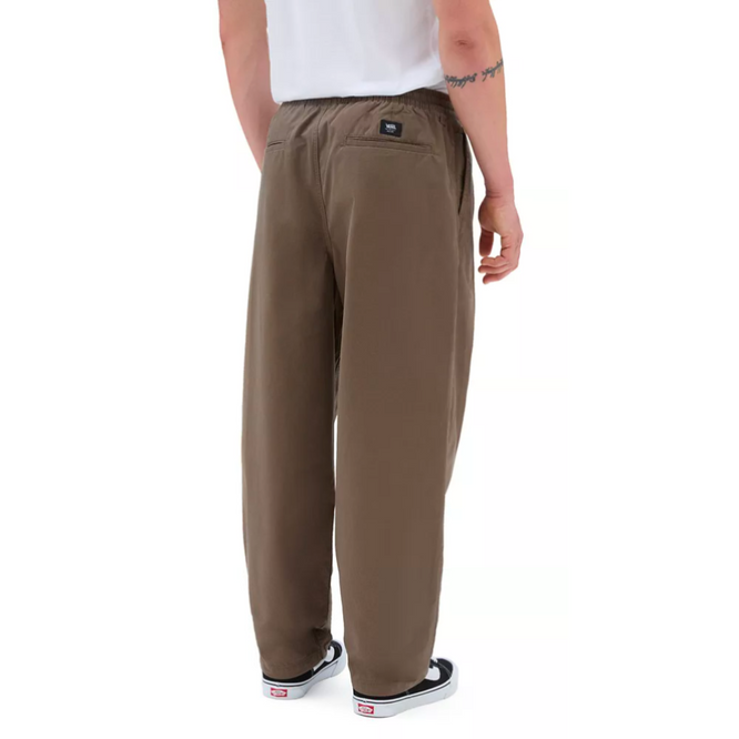 Range Baggy Tapered Elastic Waist Pants Brown