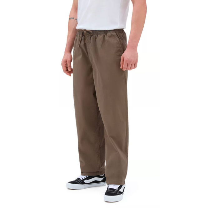 Range Baggy Tapered Elastic Waist Pants Brown