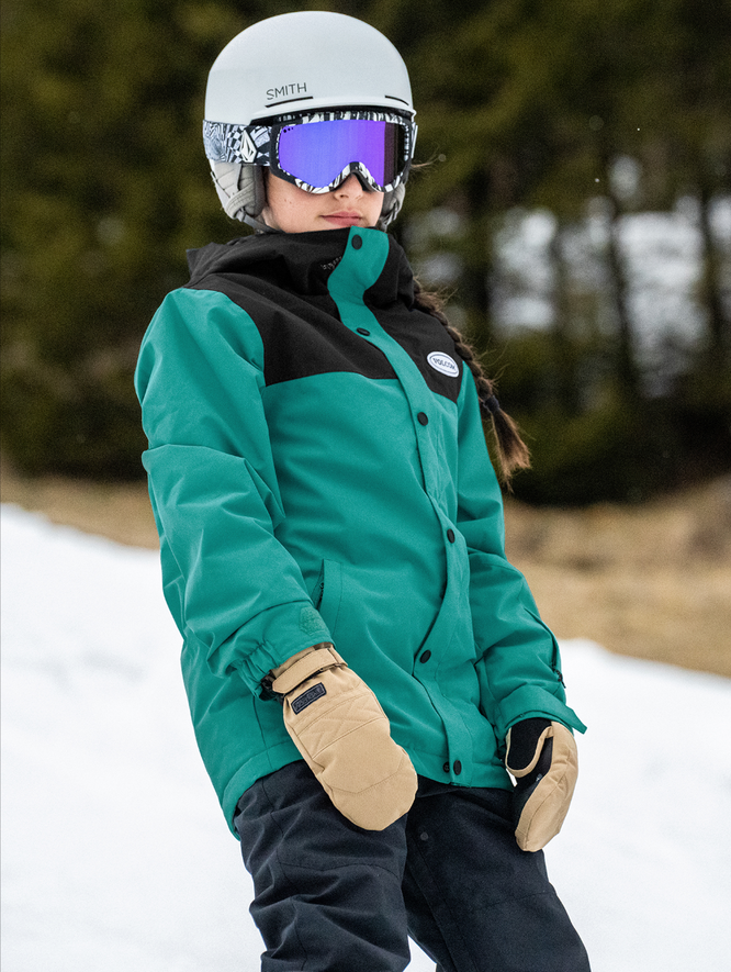 Kids Stone 91 Ins Snowboard Jacket Vibrant Green