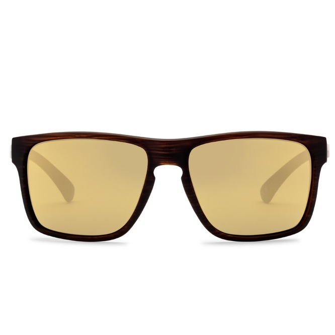 Trick Matte Eye Brown Sunglasses + Eye/Gold Lens
