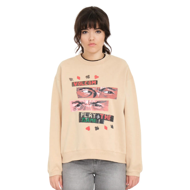 Womens Play The Crew Sweatshirt Khaki