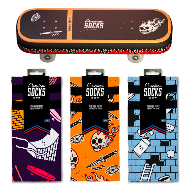 Skateboard Socken Geschenkbox