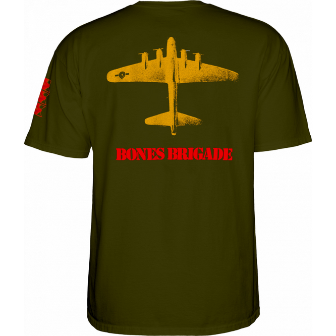 Bomber-T-Shirt Militärgrün