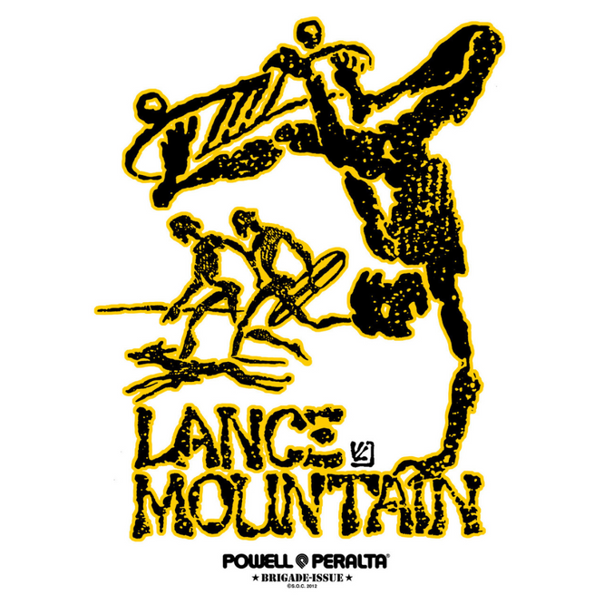 Lance Mountain Bones Brigade Aufkleber Gelb