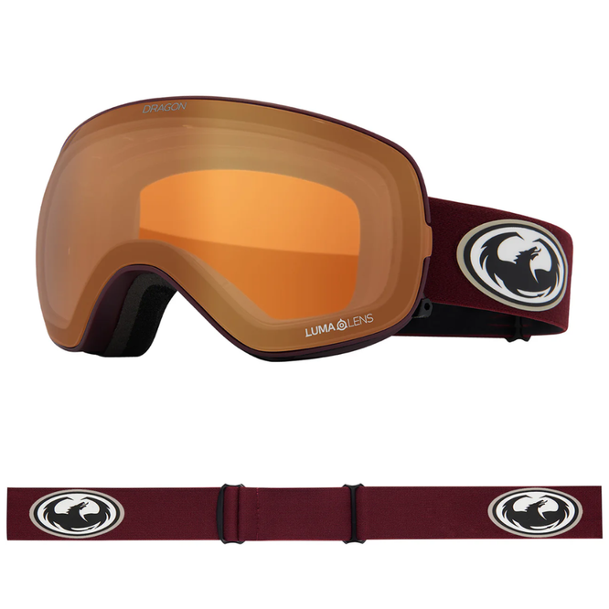 old snow goggles Dragon X2S Old Skool LumaLens Silver Ionized + LumaLens Amber Snowboard Goggl – Stoked Boardshop