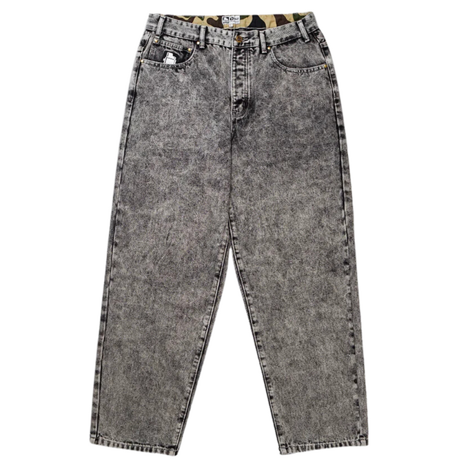 Baggy Jeans Stone Wash Grau