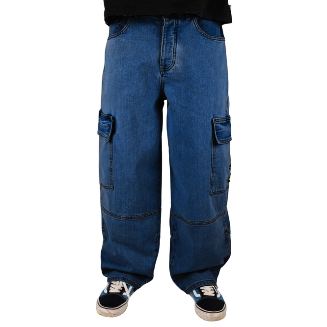 X-tra UFO Cargo Denim Gewaschen Blau