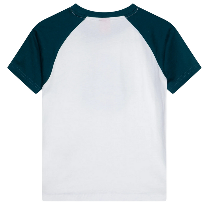 Kids Breaker Check Dot Front T-shirt Weiß/Tidal Teal
