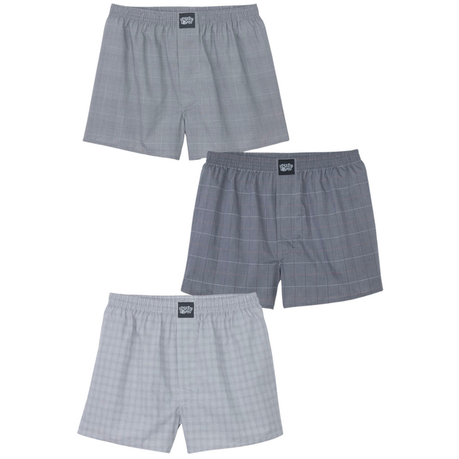 3Pack Boxer Shorts Dark Grey Check