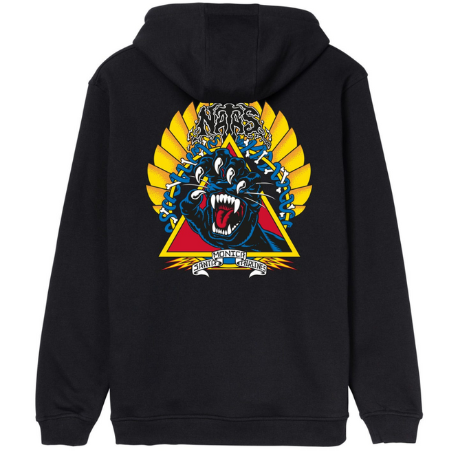 Natas Screaming Panther Hoodie Schwarz