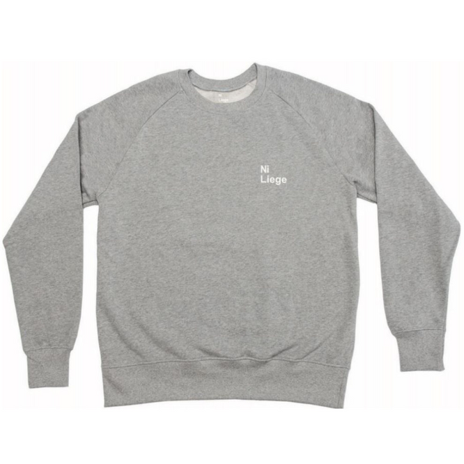 Basic Logo Crew Pullover Grau