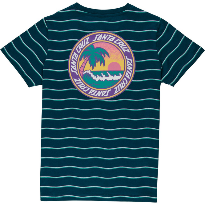 Kinder Paradise Break T-shirt Tidal Teal Wave Stripe