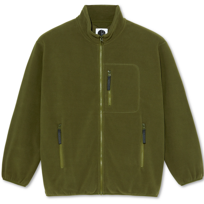 Basic Fleecejacke Armeegrün