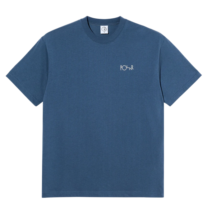 Contrast Stroke Logo T-Shirt Grey Blue