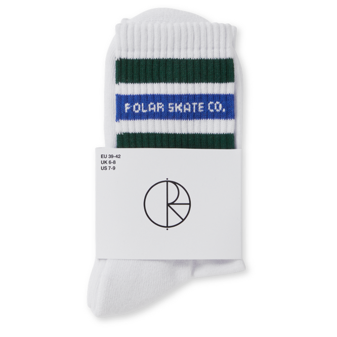 Fat Stripe Socken Weiß/Grün/Blau