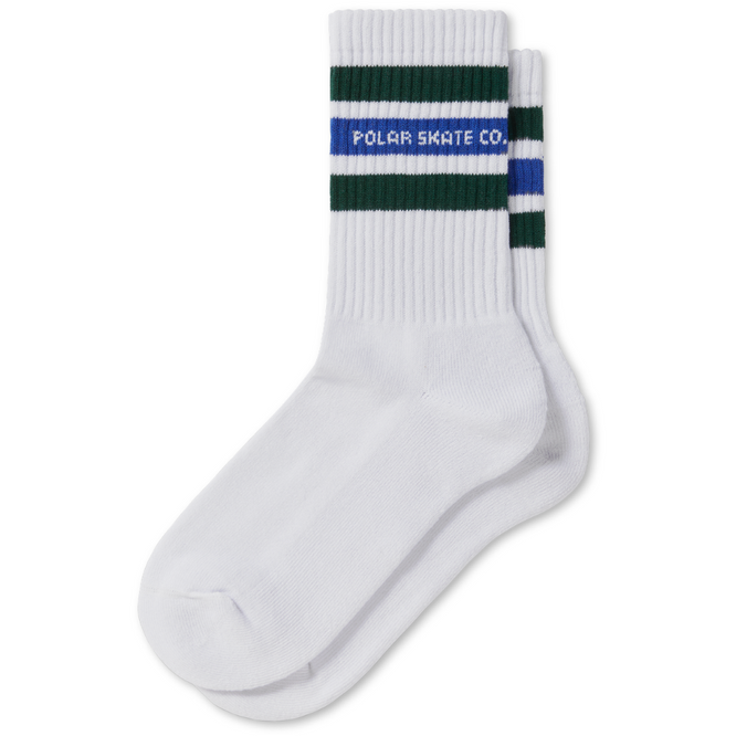 Fat Stripe Socken Weiß/Grün/Blau