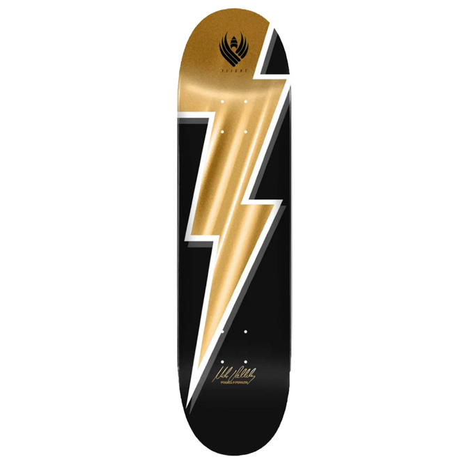 Flight Pro Shape 244 Mike Vallely Lightning Bolt Gold Foil 8.5 Skateboard Deck