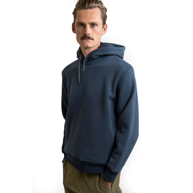 Klassischer Fleece-Kapuzenpullover Worn Navy