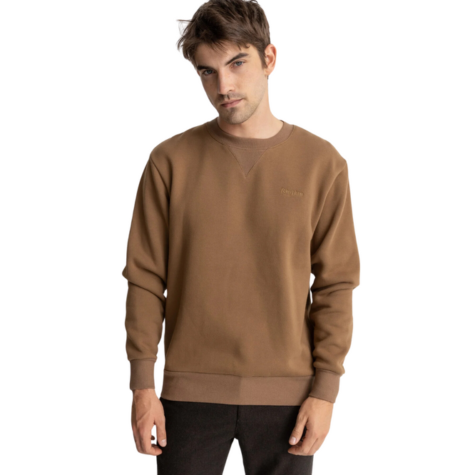 Schweres Fleece Crew Tobacco