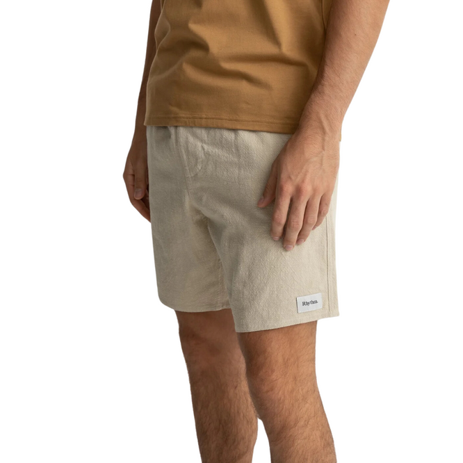 Jam Shorts aus strukturiertem Leinen Sand