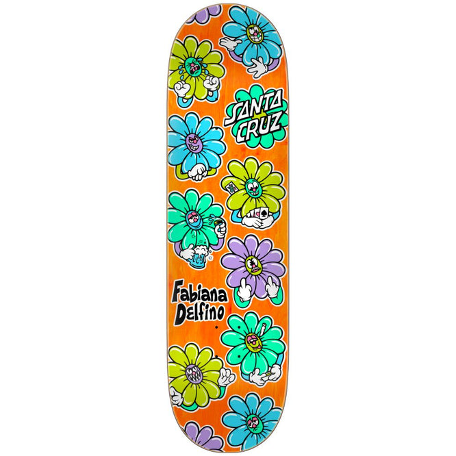 Delfino Wildflower Pro Orange 8.5" skateboard deck