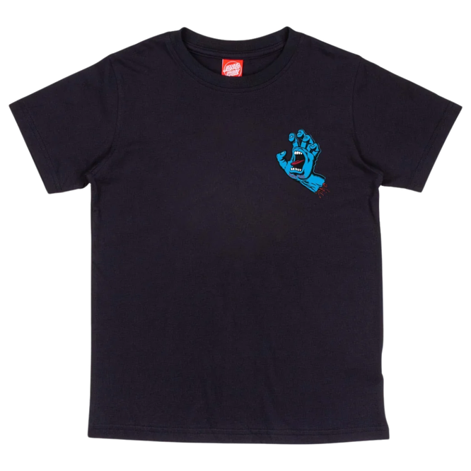 Kids Screaming Hand Chest T-Shirt Black