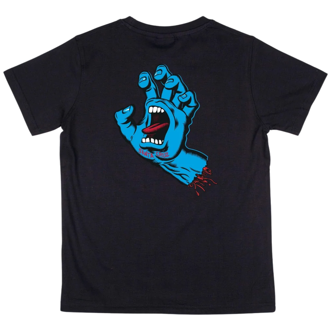Kids Screaming Hand Chest T-Shirt Black