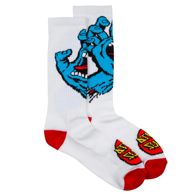 Kids Screaming Hand Socks White