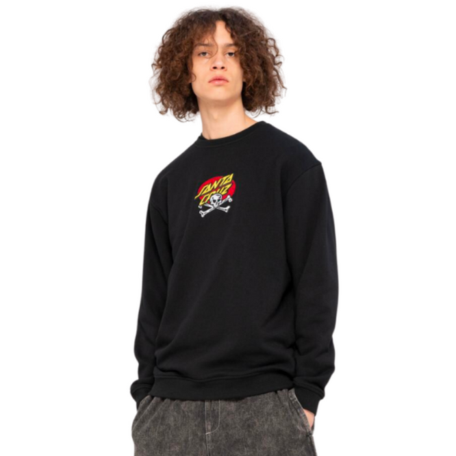 Meek Slasher Oval Dot Crew Sweatshirt Noir