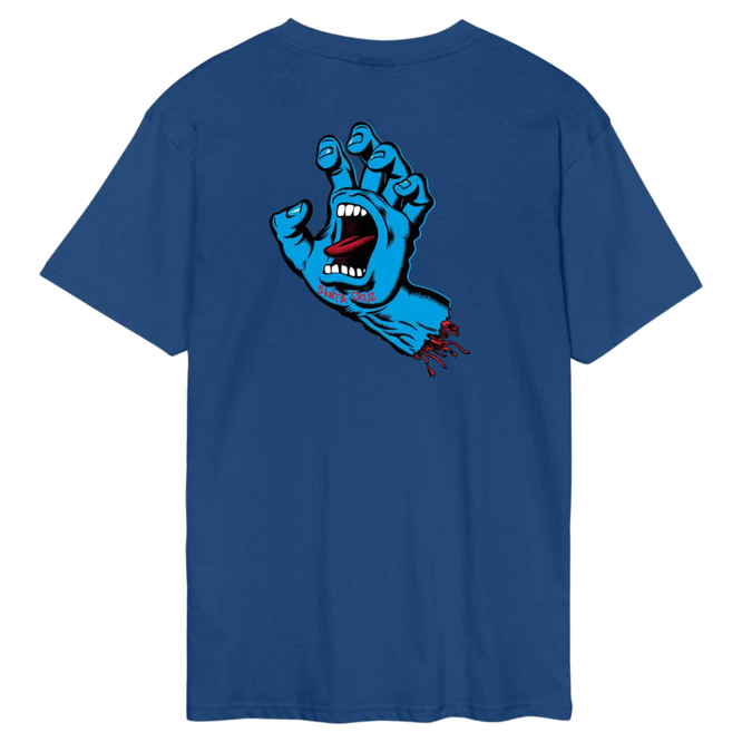 Screaming Hand Chest T-Shirt Rich Navy