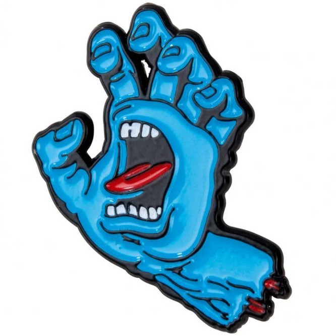 Schreiende Hand Pin Blau