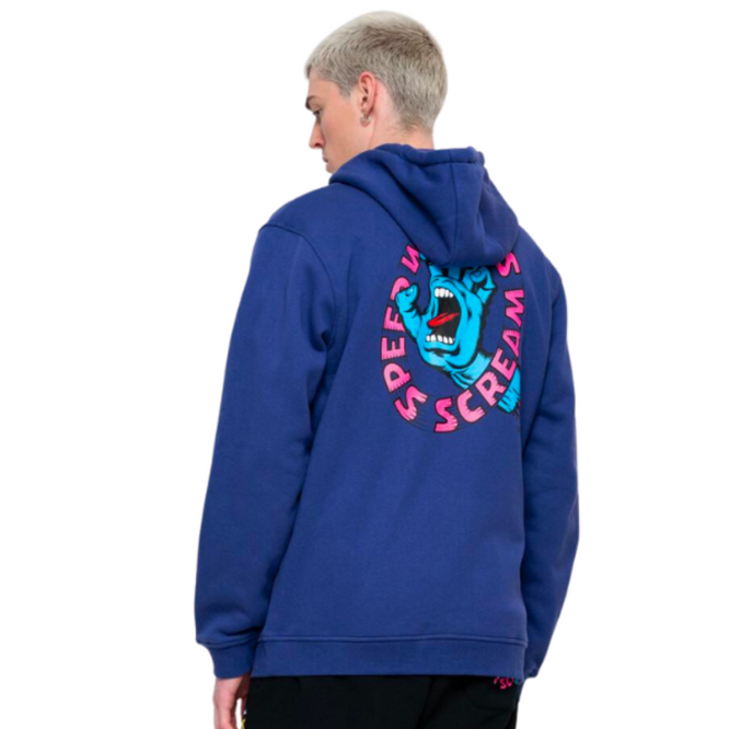 Speed Wheels Scream Zip Hoodie Navy Blue