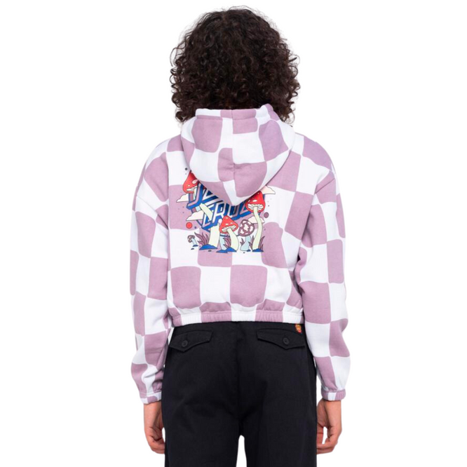 Womens Once Upon A Dot Hoodie Lilac Chalk Check
